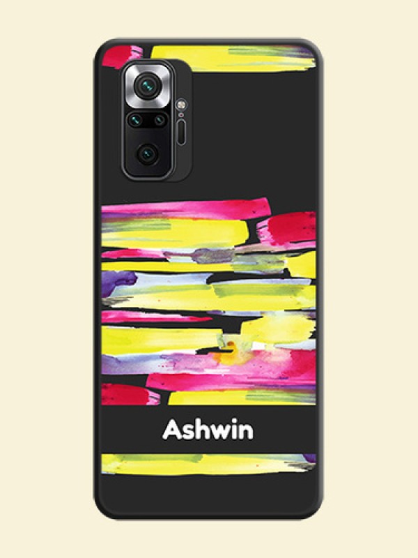 Brush Coloured on Space Black Personalized Soft Matte Phone Covers - Redmi Note 10 Pro