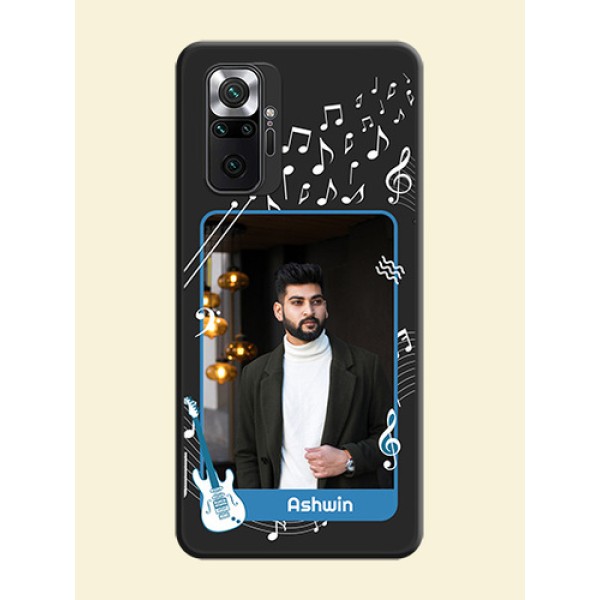 Musical Theme Design with Text on Photo on Space Black Soft Matte Mobile Case - Redmi Note 10 Pro Musical Theme Design with Text on Photo on Space Black Soft Matte Mobile Case - Redmi Note 10 Pro