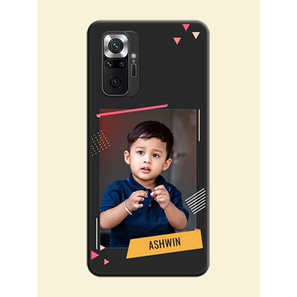 Photo Frame with Triangle Small Dots on Photo on Space Black Soft Matte Back Cover - Redmi Note 10 Pro Photo Frame with Triangle Small Dots on Photo on Space Black Soft Matte Back Cover - Redmi Note 10 Pro