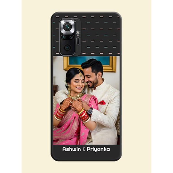 Line Pattern Design with Text on Space Black Custom Soft Matte Phone Back Cover - Redmi Note 10 Pro Line Pattern Design with Text on Space Black Custom Soft Matte Phone Back Cover - Redmi Note 10 Pro