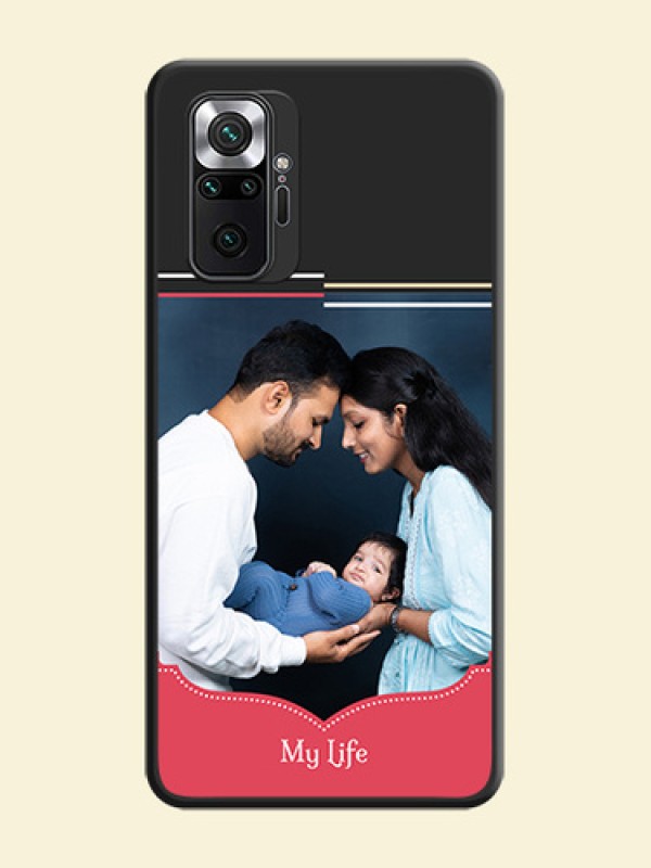 Classic Plain Design with Name on Photo on Space Black Soft Matte Phone Cover - Redmi Note 10 Pro