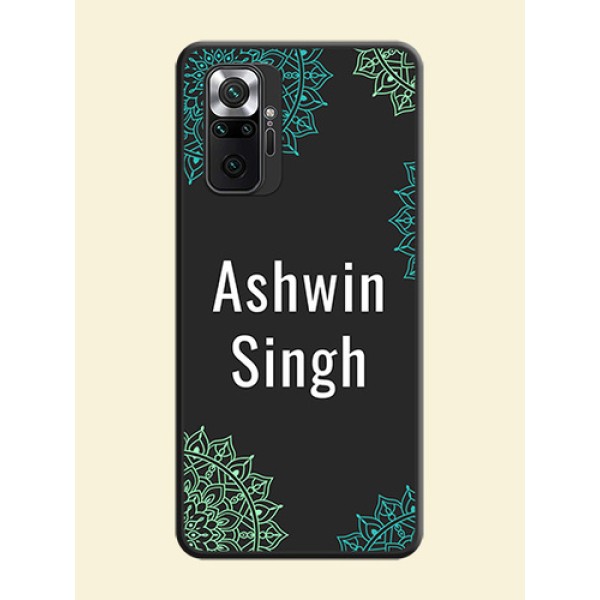 Your Name with Floral Design on Space Black Custom Soft Matte Back Cover - Redmi Note 10 Pro Your Name with Floral Design on Space Black Custom Soft Matte Back Cover - Redmi Note 10 Pro
