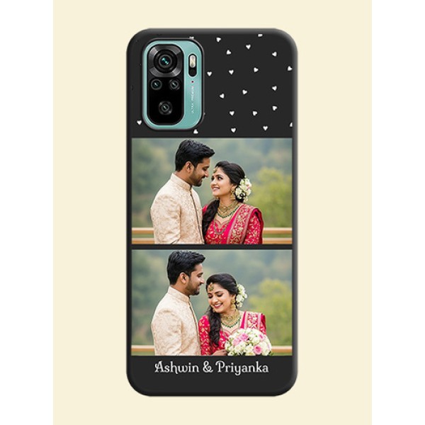Miniature Love Symbols with Name on Space Black Custom Soft Matte Back Cover - Redmi Note 10 Miniature Love Symbols with Name on Space Black Custom Soft Matte Back Cover - Redmi Note 10