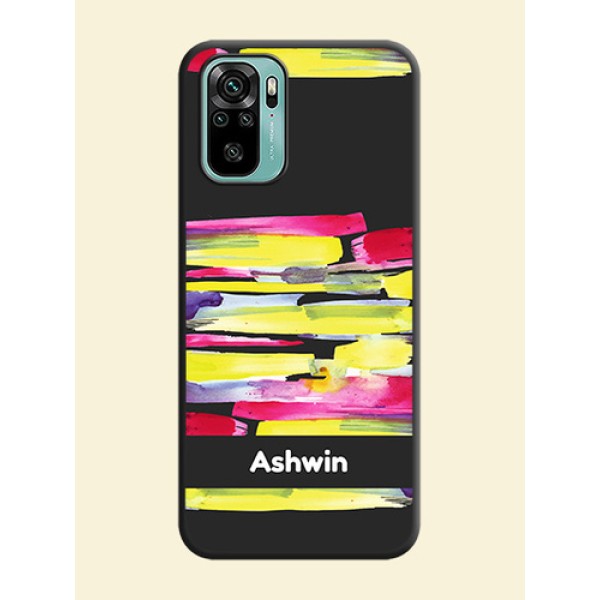 Brush Coloured on Space Black Personalized Soft Matte Phone Covers - Redmi Note 10 Brush Coloured on Space Black Personalized Soft Matte Phone Covers - Redmi Note 10