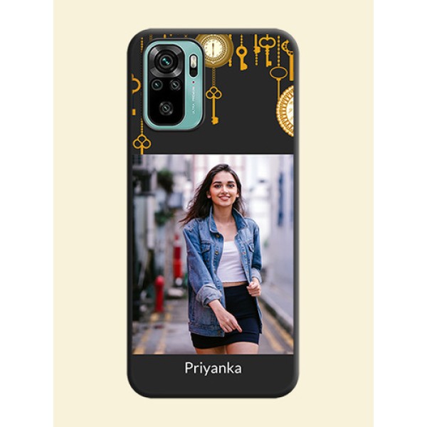 Decorative Design with Text on Space Black Custom Soft Matte Back Cover - Redmi Note 10 Decorative Design with Text on Space Black Custom Soft Matte Back Cover - Redmi Note 10