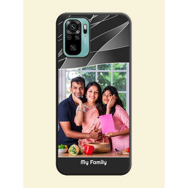 Mixed Wave Lines on Photo on Space Black Soft Matte Mobile Cover - Redmi Note 10 Mixed Wave Lines on Photo on Space Black Soft Matte Mobile Cover - Redmi Note 10