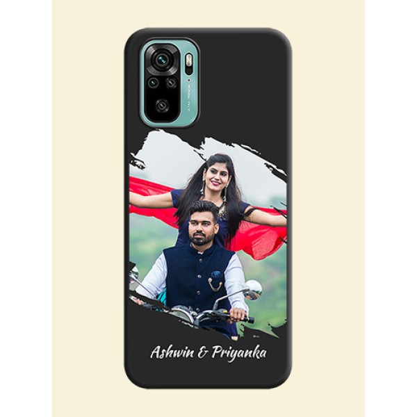Grunge Brush Strokes on Photo on Space Black Soft Matte Back Cover - Redmi Note 10