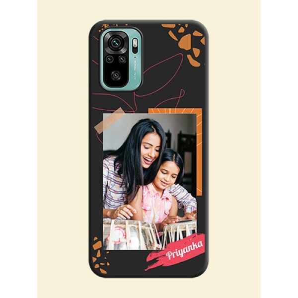 Orange Photo Frame on Space Black Custom Soft Matte Phone Back Cover - Redmi Note 10 Orange Photo Frame on Space Black Custom Soft Matte Phone Back Cover - Redmi Note 10