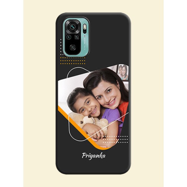 Yellow Triangle on Photo on Space Black Soft Matte Phone Cover - Redmi Note 10 Yellow Triangle on Photo on Space Black Soft Matte Phone Cover - Redmi Note 10
