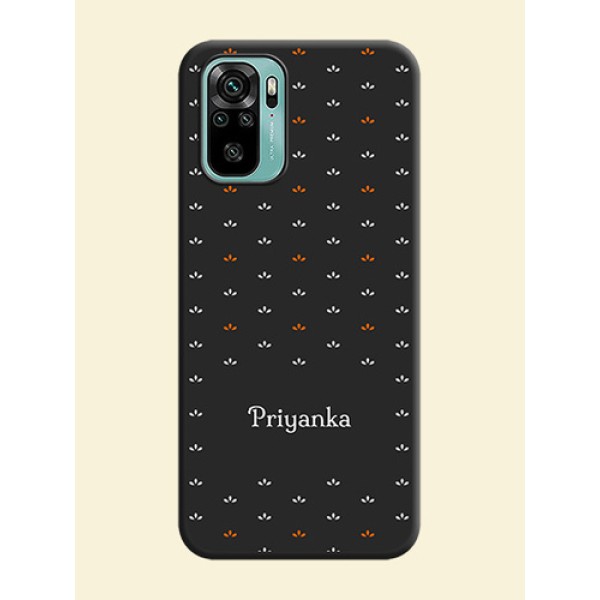 Simple Pattern With Custom Text On Space Black Personalized Soft Matte Phone Covers -Xiaomi Redmi Note 10 Simple Pattern With Custom Text On Space Black Personalized Soft Matte Phone Covers -Xiaomi Redmi Note 10