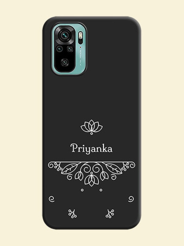 Lotus Garden Custom Text On Space Black Personalized Soft Matte Phone Covers -Xiaomi Redmi Note 10