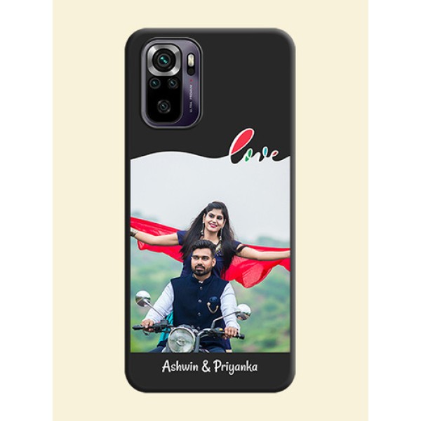 Fall in Love Pattern with Picture on Photo on Space Black Soft Matte Mobile Case - Redmi Note 10s Fall in Love Pattern with Picture on Photo on Space Black Soft Matte Mobile Case - Redmi Note 10s