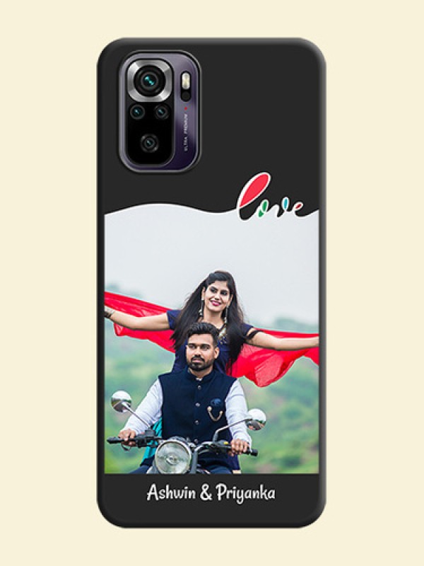 Fall in Love Pattern with Picture on Photo on Space Black Soft Matte Mobile Case - Redmi Note 10s