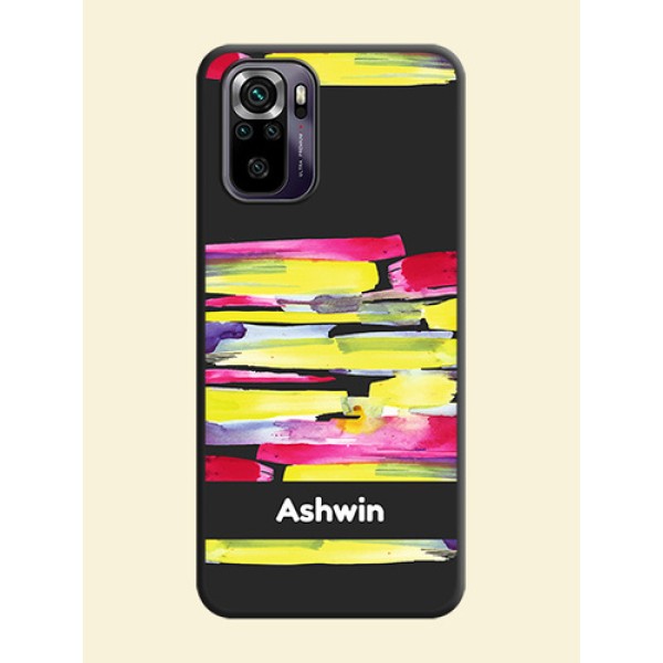 Brush Coloured on Space Black Personalized Soft Matte Phone Covers - Redmi Note 10s Brush Coloured on Space Black Personalized Soft Matte Phone Covers - Redmi Note 10s