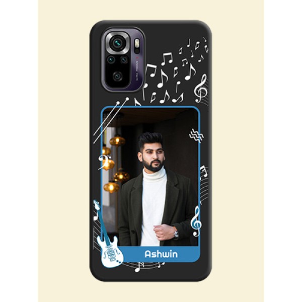 Musical Theme Design with Text on Photo on Space Black Soft Matte Mobile Case - Redmi Note 10s Musical Theme Design with Text on Photo on Space Black Soft Matte Mobile Case - Redmi Note 10s