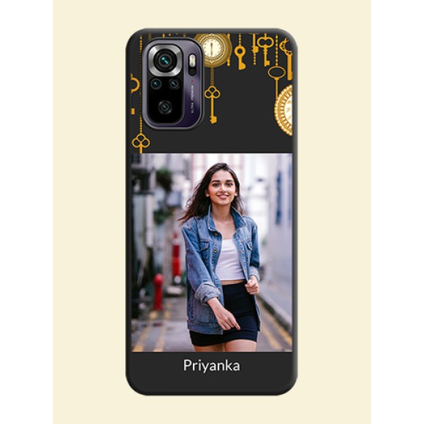 Decorative Design with Text on Space Black Custom Soft Matte Back Cover - Redmi Note 10s Decorative Design with Text on Space Black Custom Soft Matte Back Cover - Redmi Note 10s