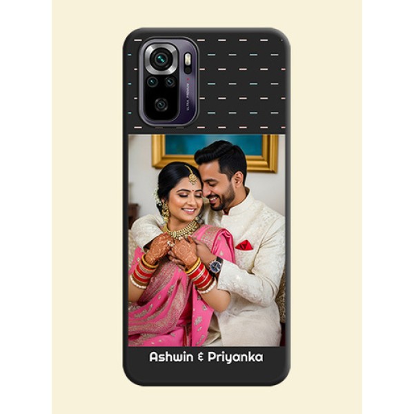 Line Pattern Design with Text on Space Black Custom Soft Matte Phone Back Cover - Redmi Note 10s Line Pattern Design with Text on Space Black Custom Soft Matte Phone Back Cover - Redmi Note 10s