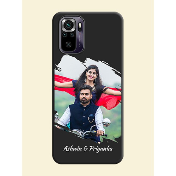 Grunge Brush Strokes on Photo on Space Black Soft Matte Back Cover - Redmi Note 10s