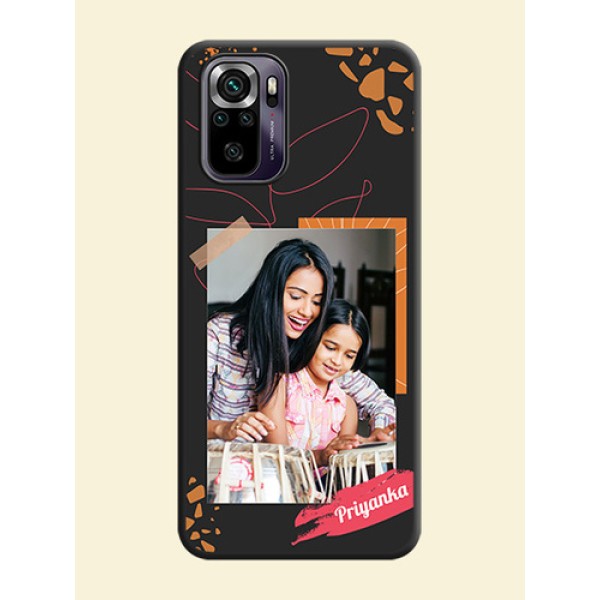 Orange Photo Frame on Space Black Custom Soft Matte Phone Back Cover - Redmi Note 10s Orange Photo Frame on Space Black Custom Soft Matte Phone Back Cover - Redmi Note 10s