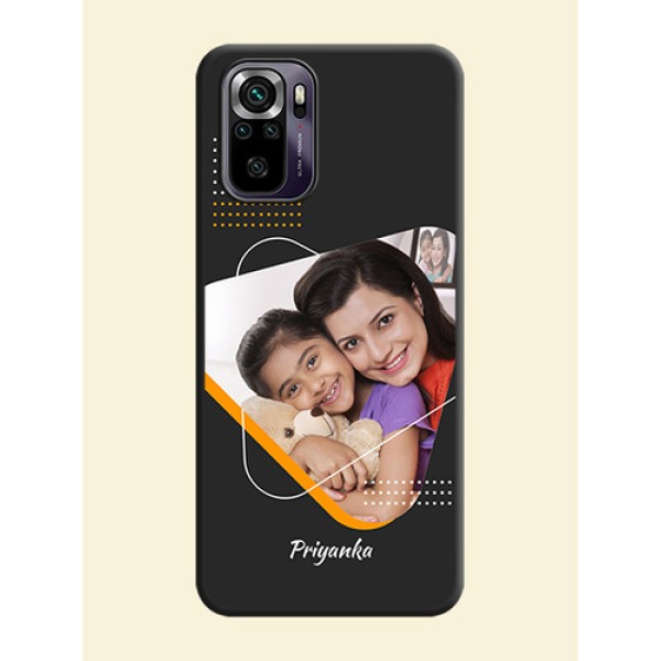Yellow Triangle on Photo on Space Black Soft Matte Phone Cover - Redmi Note 10s Yellow Triangle on Photo on Space Black Soft Matte Phone Cover - Redmi Note 10s