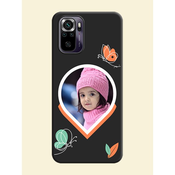 Upload Pic With Simple Butterly Design On Space Black Personalized Soft Matte Phone Covers -Xiaomi Redmi Note 10S Upload Pic With Simple Butterly Design On Space Black Personalized Soft Matte Phone Covers -Xiaomi Redmi Note 10S