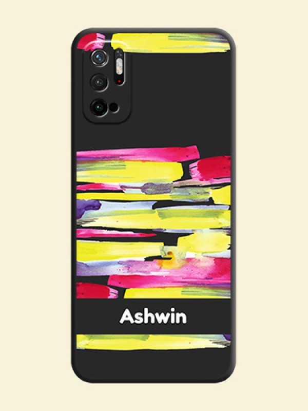 Brush Coloured on Space Black Personalized Soft Matte Phone Covers - Redmi Note 10T 5G