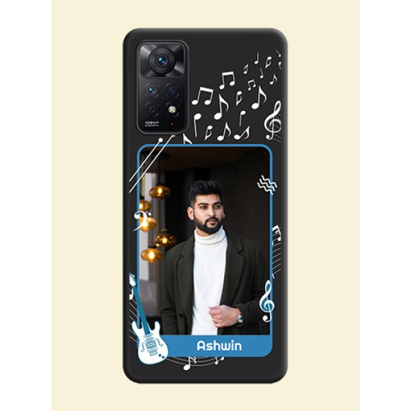 Musical Theme Design with Text on Photo on Space Black Soft Matte Mobile Case - Redmi Note 11 Pro 5G Musical Theme Design with Text on Photo on Space Black Soft Matte Mobile Case - Redmi Note 11 Pro 5G