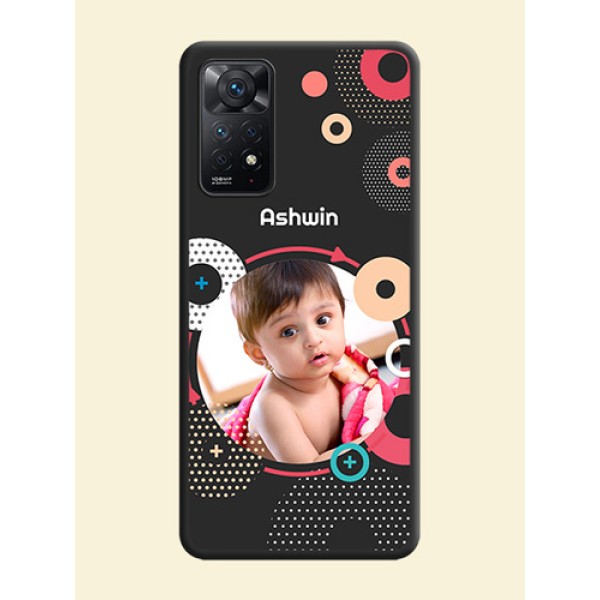 Multicoloured Round Image on Personalised Space Black Soft Matte Cases - Redmi Note 11 Pro 5G Multicoloured Round Image on Personalised Space Black Soft Matte Cases - Redmi Note 11 Pro 5G