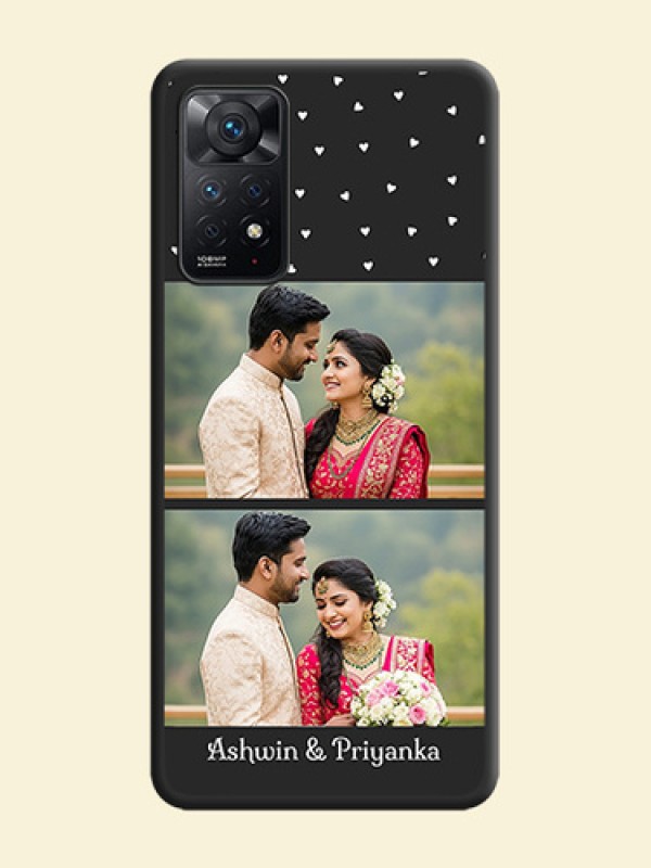 Miniature Love Symbols with Name on Space Black Custom Soft Matte Back Cover - Redmi Note 11 Pro Plus 5G