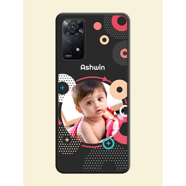 Multicoloured Round Image on Personalised Space Black Soft Matte Cases - Redmi Note 11 Pro Plus 5G Multicoloured Round Image on Personalised Space Black Soft Matte Cases - Redmi Note 11 Pro Plus 5G