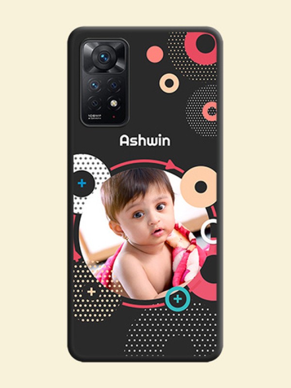 Multicoloured Round Image on Personalised Space Black Soft Matte Cases - Redmi Note 11 Pro Plus 5G