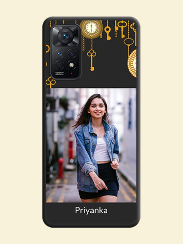 Decorative Design with Text on Space Black Custom Soft Matte Back Cover - Redmi Note 11 Pro Plus 5G