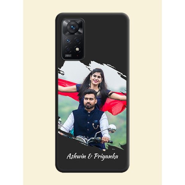 Grunge Brush Strokes on Photo on Space Black Soft Matte Back Cover - Redmi Note 11 Pro Plus 5G