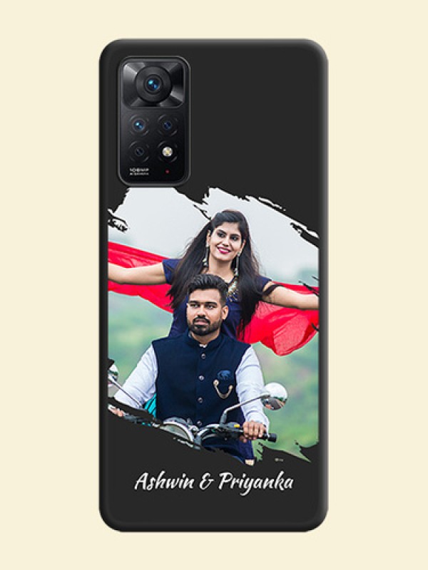 Grunge Brush Strokes on Photo on Space Black Soft Matte Back Cover - Redmi Note 11 Pro Plus 5G