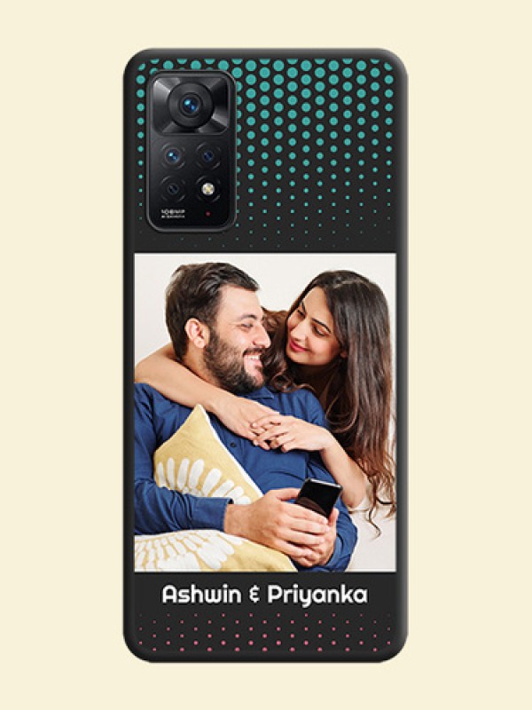 Faded Dots with Grunge Photo Frame and Text on Space Black Custom Soft Matte Phone Cases - Redmi Note 11 Pro Plus 5G