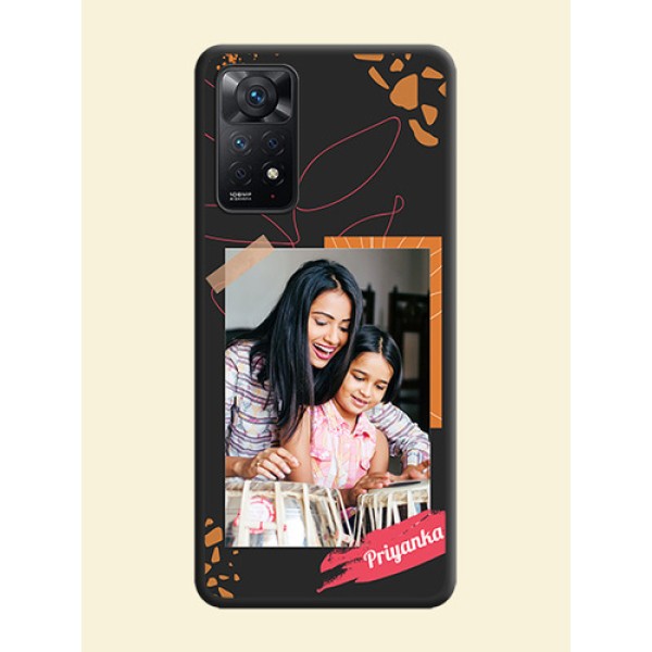 Orange Photo Frame on Space Black Custom Soft Matte Phone Back Cover - Redmi Note 11 Pro Plus 5G Orange Photo Frame on Space Black Custom Soft Matte Phone Back Cover - Redmi Note 11 Pro Plus 5G