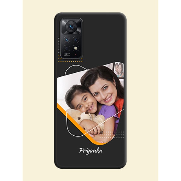 Yellow Triangle on Photo on Space Black Soft Matte Phone Cover - Redmi Note 11 Pro Plus 5G Yellow Triangle on Photo on Space Black Soft Matte Phone Cover - Redmi Note 11 Pro Plus 5G