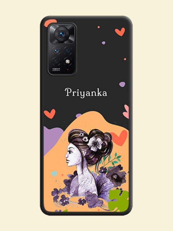 Namecase For Her With Fancy Lady Image On Space Black Personalized Soft Matte Phone Covers -Xiaomi Redmi Note 11 Pro Plus 5G