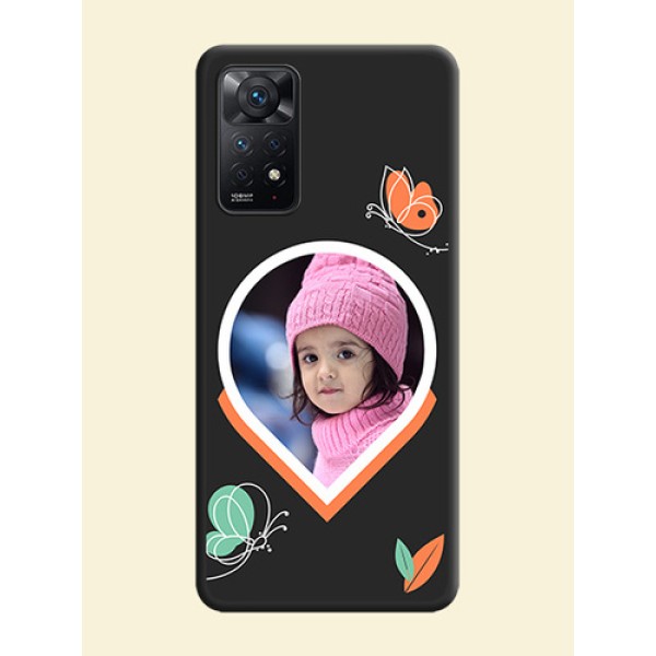 Upload Pic With Simple Butterly Design On Space Black Personalized Soft Matte Phone Covers -Xiaomi Redmi Note 11 Pro Plus 5G Upload Pic With Simple Butterly Design On Space Black Personalized Soft Matte Phone Covers -Xiaomi Redmi Note 11 Pro Plus 5G