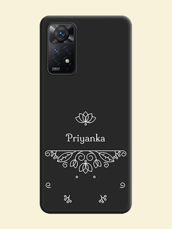 Lotus Garden Custom Text On Space Black Personalized Soft Matte Phone Covers -Xiaomi Redmi Note 11 Pro Plus 5G