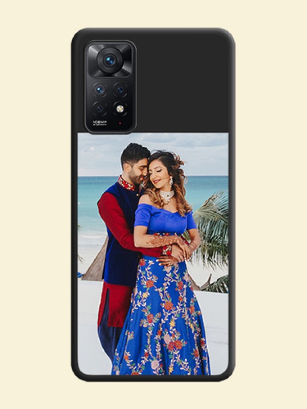 Image Upload With Space Black Color On Custom Soft Matte Mobile Back Cover - Xiaomi Redmi Note 11 Pro Plus 5G