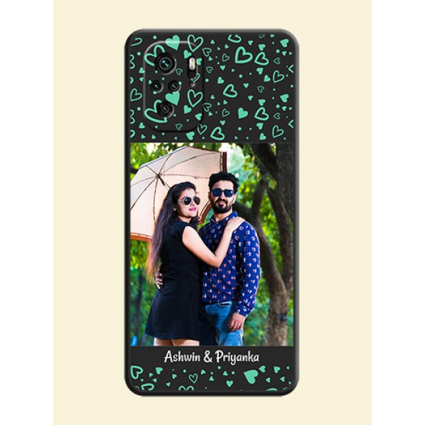 Sea Green Indefinite Love Pattern on Photo on Space Black Soft Matte Mobile Cover - Redmi Note 11 Se Sea Green Indefinite Love Pattern on Photo on Space Black Soft Matte Mobile Cover - Redmi Note 11 Se
