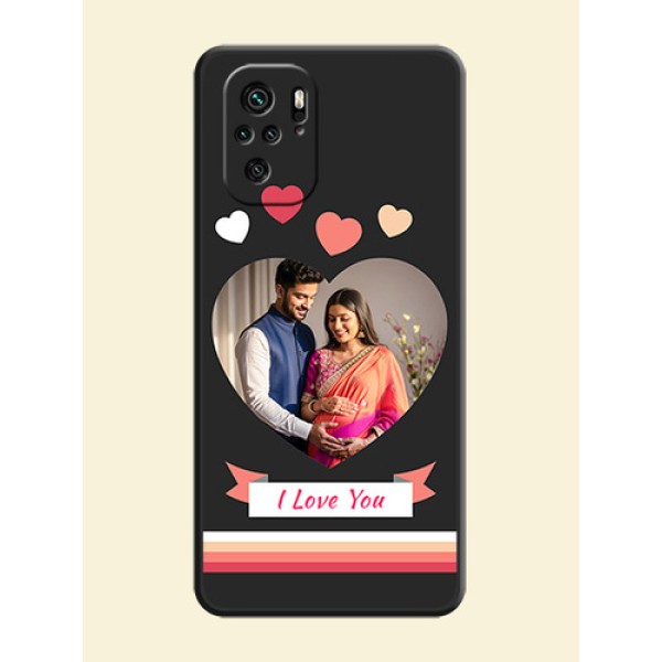 Love Shaped Photo with Colorful Stripes on Personalised Space Black Soft Matte Cases - Redmi Note 11 Se Love Shaped Photo with Colorful Stripes on Personalised Space Black Soft Matte Cases - Redmi Note 11 Se