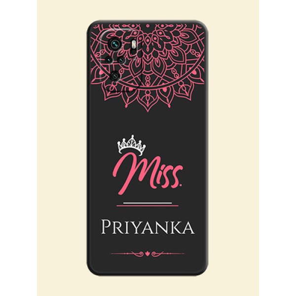 Mrs Name with Floral Design on Space Black Personalized Soft Matte Phone Covers - Redmi Note 11 Se Mrs Name with Floral Design on Space Black Personalized Soft Matte Phone Covers - Redmi Note 11 Se