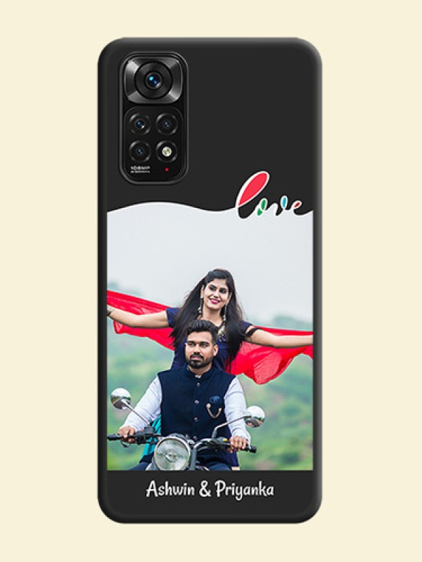 Fall in Love Pattern with Picture on Photo on Space Black Soft Matte Mobile Case - Redmi Note 11