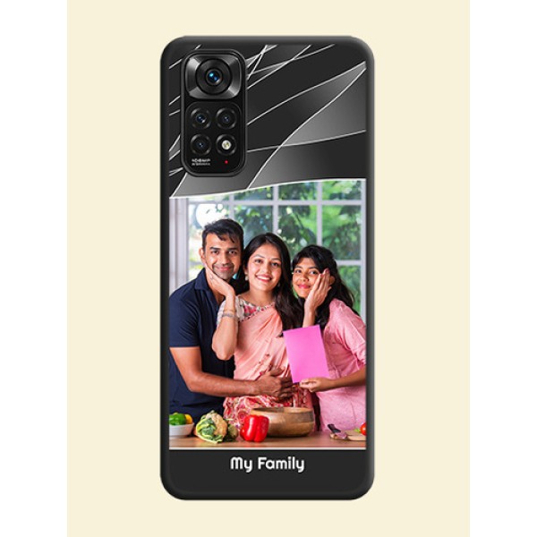 Mixed Wave Lines on Photo on Space Black Soft Matte Mobile Cover - Redmi Note 11 Mixed Wave Lines on Photo on Space Black Soft Matte Mobile Cover - Redmi Note 11