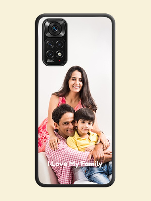 Full Single Pic Upload With Text On Space Black Personalized Soft Matte Phone Covers -Xiaomi Redmi Note 11