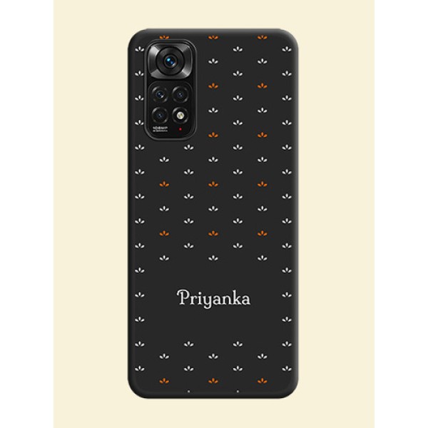 Simple Pattern With Custom Text On Space Black Personalized Soft Matte Phone Covers -Xiaomi Redmi Note 11 Simple Pattern With Custom Text On Space Black Personalized Soft Matte Phone Covers -Xiaomi Redmi Note 11