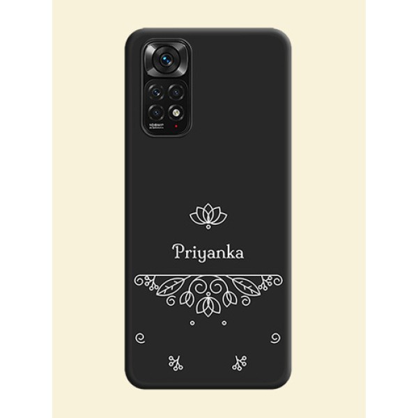 Lotus Garden Custom Text On Space Black Personalized Soft Matte Phone Covers -Xiaomi Redmi Note 11 Lotus Garden Custom Text On Space Black Personalized Soft Matte Phone Covers -Xiaomi Redmi Note 11