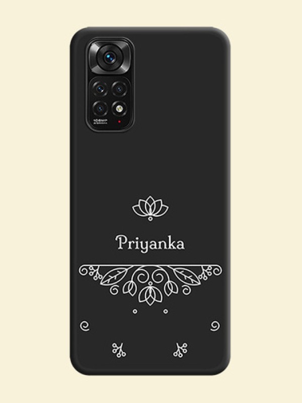 Lotus Garden Custom Text On Space Black Personalized Soft Matte Phone Covers -Xiaomi Redmi Note 11